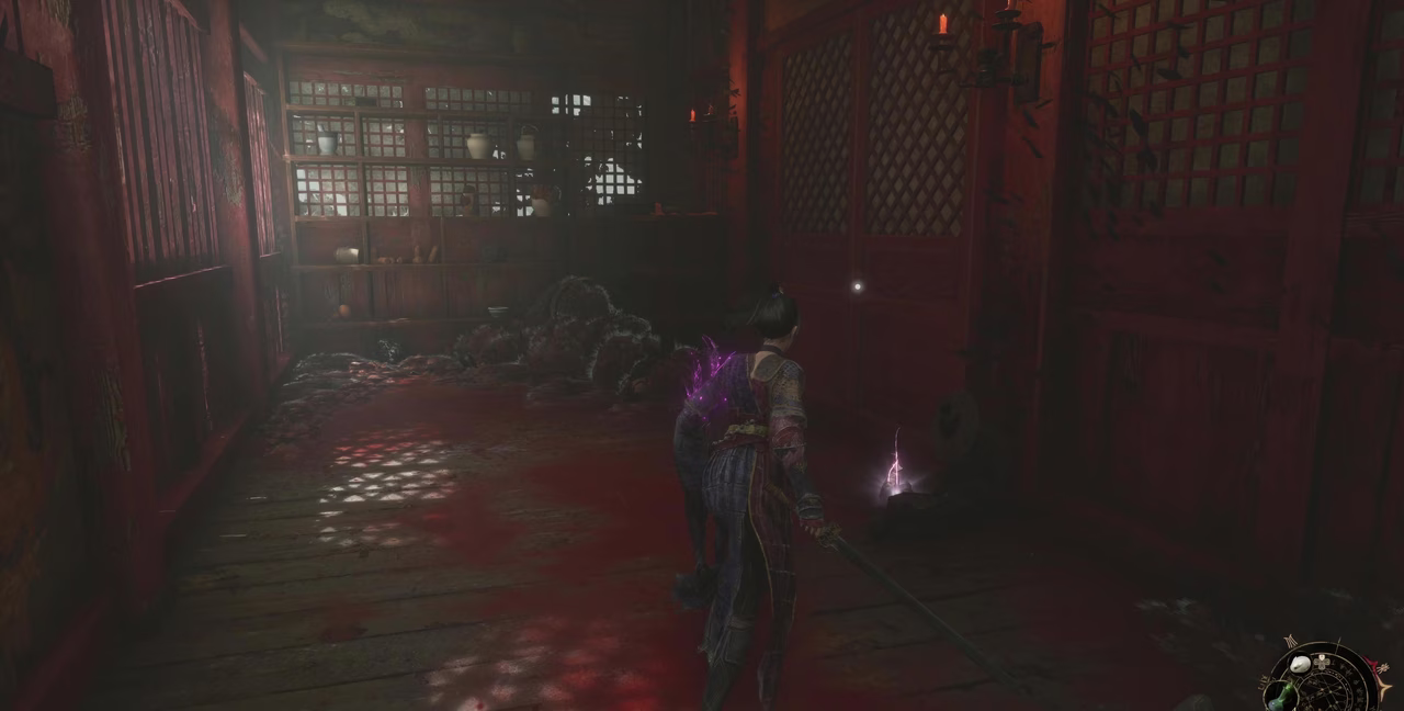 Find the Bloodstained Letter in Shu Sanctum, then return it to Yu Xia at Reverent Temple.